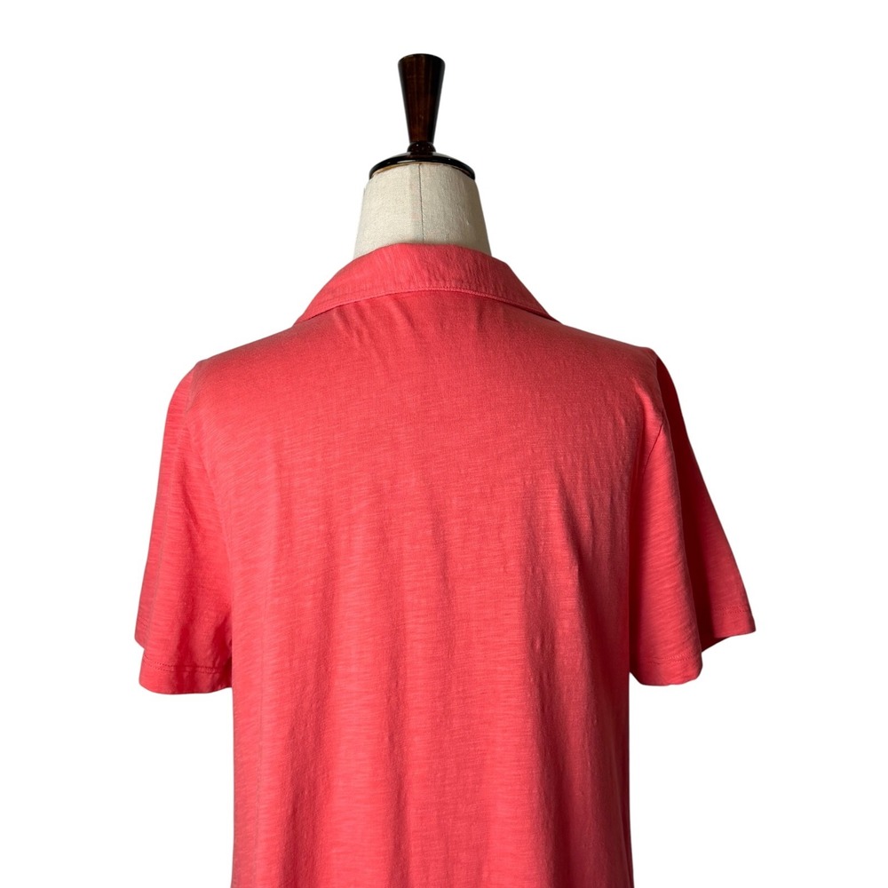 Soft Surroundings Danielle Button Dress Women Medium Pink Coral Slub Knit Boho - Picture 5 of 10